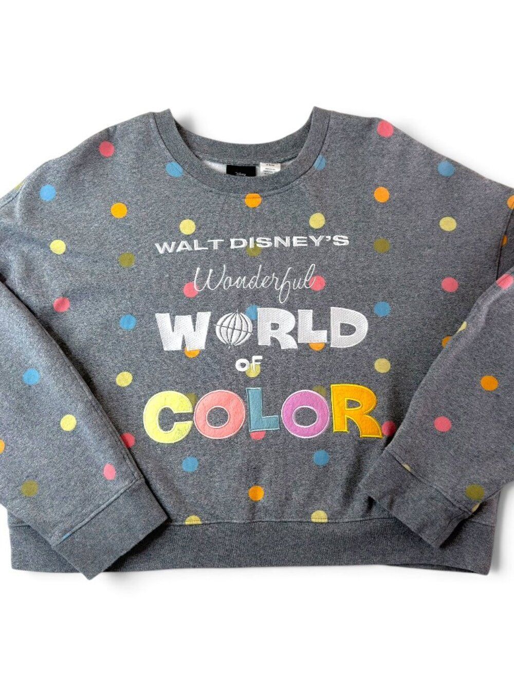 disney 100 wonderful world of color polka dot sweatshirt gray xl